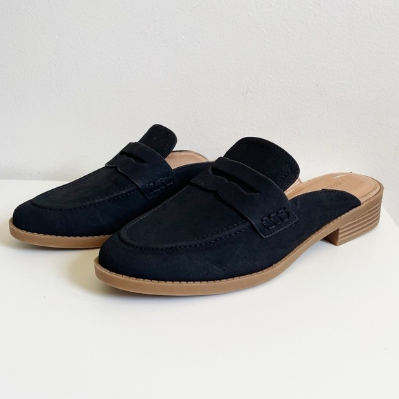 Cynthia Rowley Prescott Slip On Mule black penny loafers pointed toe 8.5 Oxford - Picture 10 of 10